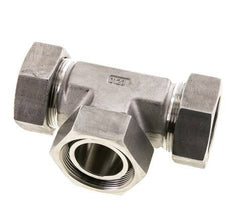 42L Stainless Steel T-Shape Tee Cutting Fitting with Swivel 160 bar FKM Adjustable ISO 8434-1