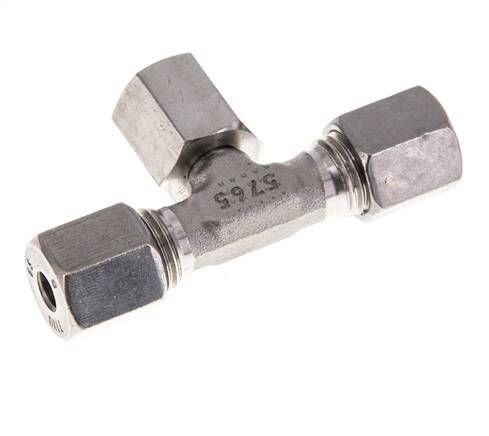 6S Stainless Steel T-Shape Tee Cutting Fitting with Swivel 630 bar FKM Adjustable ISO 8434-1