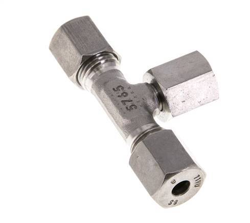 6S Stainless Steel T-Shape Tee Cutting Fitting with Swivel 630 bar FKM Adjustable ISO 8434-1