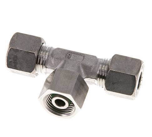 10S Stainless Steel T-Shape Tee Cutting Fitting with Swivel 630 bar FKM Adjustable ISO 8434-1
