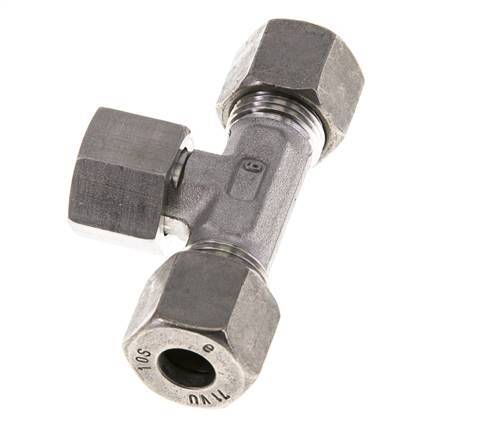 10S Stainless Steel T-Shape Tee Cutting Fitting with Swivel 630 bar FKM Adjustable ISO 8434-1