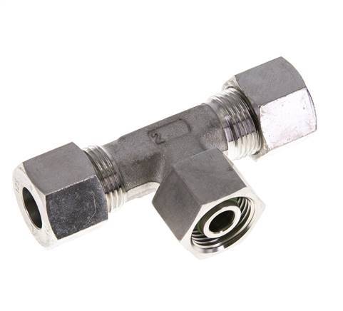 12S Stainless Steel T-Shape Tee Cutting Fitting with Swivel 630 bar FKM Adjustable ISO 8434-1