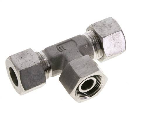 16S Stainless Steel T-Shape Tee Cutting Fitting with Swivel 400 bar FKM Adjustable ISO 8434-1