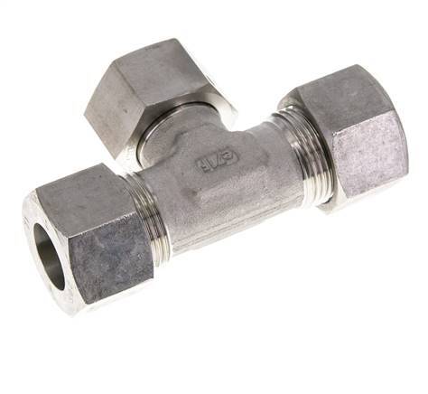 20S Stainless Steel T-Shape Tee Cutting Fitting with Swivel 400 bar FKM Adjustable ISO 8434-1