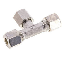 8L Stainless Steel T-Shape Tee Compression Fitting with Swivel 315 bar FKM Adjustable ISO 8434-1