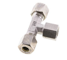 8L Stainless Steel T-Shape Tee Compression Fitting with Swivel 315 bar FKM Adjustable ISO 8434-1