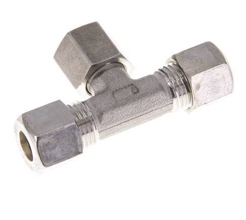 10L Stainless Steel T-Shape Tee Compression Fitting with Swivel 315 bar FKM Adjustable ISO 8434-1