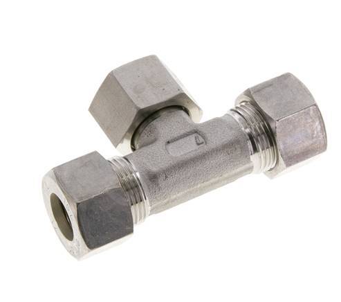 15L Stainless Steel T-Shape Tee Compression Fitting with Swivel 315 bar FKM Adjustable ISO 8434-1