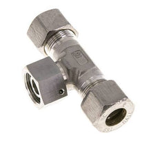16S Stainless Steel T-Shape Tee Compression Fitting with Swivel 400 bar FKM Adjustable ISO 8434-1