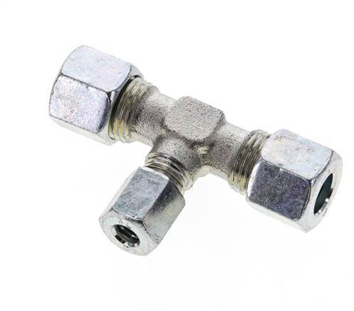 6L & 10L Zink plated Steel T-Shape Tee Cutting Fitting 315 bar ISO 8434-1