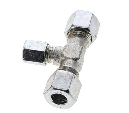 6L & 10L Zink plated Steel T-Shape Tee Cutting Fitting 315 bar ISO 8434-1