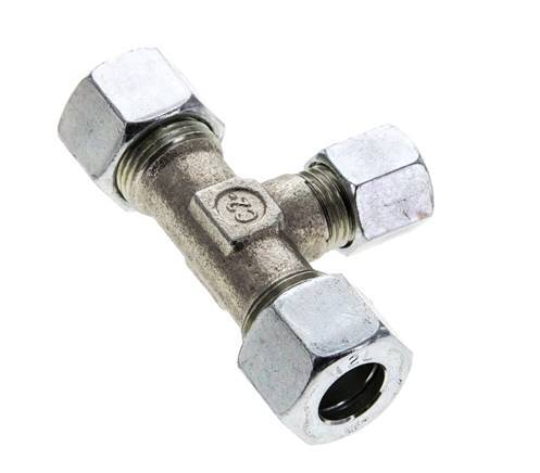 8L & 12L Zink plated Steel T-Shape Tee Cutting Fitting 315 bar ISO 8434-1