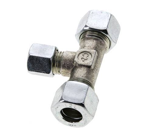 8L & 12L Zink plated Steel T-Shape Tee Cutting Fitting 315 bar ISO 8434-1