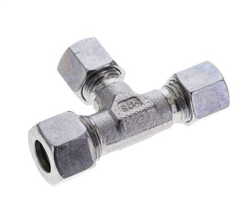 10L & 12L Zink Plated Steel Right Angle Tee Cutting Fitting 315 bar ISO 8434-1