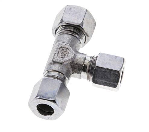 10L & 12L Zink Plated Steel Right Angle Tee Cutting Fitting 315 bar ISO 8434-1