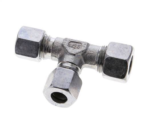 10L & 12L Zink Plated Steel Right Angle Tee Cutting Fitting 315 bar ISO 8434-1