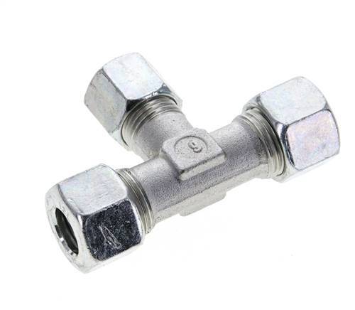 10L & 12L Zink plated Steel T-Shape Tee Cutting Fitting 315 bar ISO 8434-1