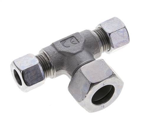 12L & 18L Zink plated Steel T-Shape Tee Cutting Fitting 315 bar ISO 8434-1