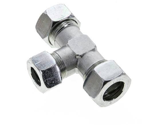 18L & 22L Zink plated Steel T-Shape Tee Cutting Fitting 160 bar ISO 8434-1