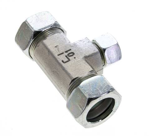 15L & 28L Zink plated Steel T-Shape Tee Cutting Fitting 160 bar ISO 8434-1