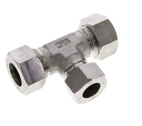 18L & 22L Stainless Steel T-Shape Tee Cutting Fitting 160 bar ISO 8434-1