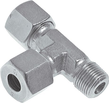 6LL & R1/8'' Zink Plated Steel Right Angle Tee Cutting Fitting with Male Threads 100 bar ISO 8434-1