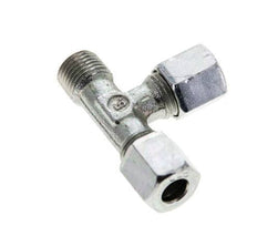 6LL & M10x1 (con) Zink Plated Steel Right Angle Tee Cutting Fitting with Male Threads 100 bar ISO 8434-1