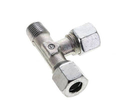 10L & M14x1.5 (con) Zink Plated Steel Right Angle Tee Cutting Fitting with Male Threads 315 bar ISO 8434-1