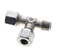 10L & M14x1.5 (con) Zink Plated Steel Right Angle Tee Cutting Fitting with Male Threads 315 bar ISO 8434-1