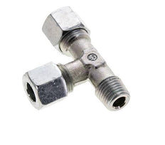 10L & M14x1.5 (con) Zink Plated Steel Right Angle Tee Cutting Fitting with Male Threads 315 bar ISO 8434-1