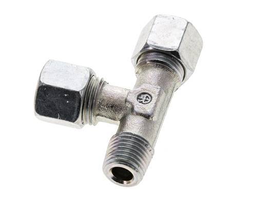 10L & M14x1.5 (con) Zink Plated Steel Right Angle Tee Cutting Fitting with Male Threads 315 bar ISO 8434-1