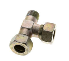 18L & M22x1.5 (con) Zink Plated Steel Right Angle Tee Cutting Fitting with Male Threads 315 bar ISO 8434-1