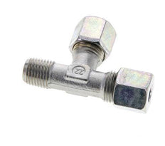 8S & M14x1.5 (con) Zink Plated Steel Right Angle Tee Cutting Fitting with Male Threads 630 bar ISO 8434-1