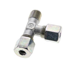 8S & M14x1.5 (con) Zink Plated Steel Right Angle Tee Cutting Fitting with Male Threads 630 bar ISO 8434-1