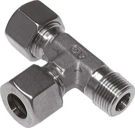 12L & M16x1.5 (con) Stainless Steel Right Angle Tee Compression Fitting with Male Threads 315 bar ISO 8434-1