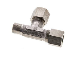 8LL & M10x1 (con) Stainless Steel Right Angle Tee Cutting Fitting with Male Threads 100 bar ISO 8434-1