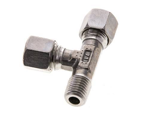 8L & M12x1.5 (con) Stainless Steel Right Angle Tee Cutting Fitting with Male Threads 315 bar ISO 8434-1