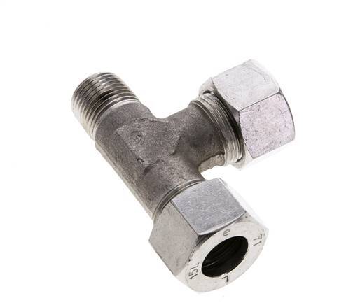 15L & M18x1.5 (con) Stainless Steel Right Angle Tee Cutting Fitting with Male Threads 315 bar ISO 8434-1