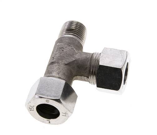15L & M18x1.5 (con) Stainless Steel Right Angle Tee Cutting Fitting with Male Threads 315 bar ISO 8434-1