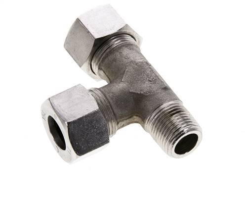 15L & M18x1.5 (con) Stainless Steel Right Angle Tee Cutting Fitting with Male Threads 315 bar ISO 8434-1