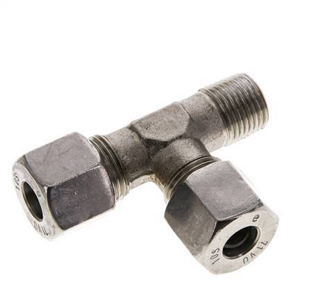 10S & M16x1.5 (con) Stainless Steel Right Angle Tee Cutting Fitting with Male Threads 630 bar ISO 8434-1