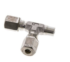 6L & M10x1 (con) Stainless Steel Right Angle Tee Compression Fitting with Male Threads 315 bar ISO 8434-1
