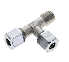 8L & R1/4'' Zink Plated Steel Right Angle Tee Cutting Fitting with Male Threads 315 bar ISO 8434-1