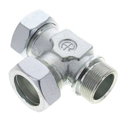 42L & G1-1/2'' Zink Plated Steel Right Angle Tee Cutting Fitting with Male Threads 160 bar ISO 8434-1