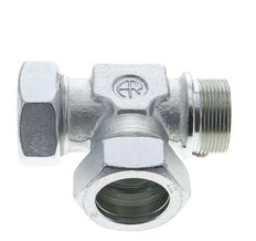 42L & G1-1/2'' Zink Plated Steel Right Angle Tee Cutting Fitting with Male Threads 160 bar ISO 8434-1