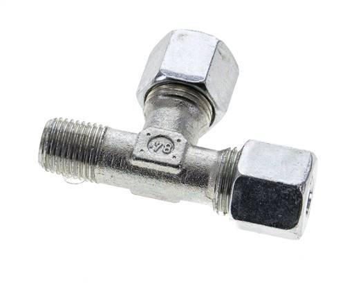 8S & R1/4'' Zink Plated Steel Right Angle Tee Cutting Fitting with Male Threads 630 bar ISO 8434-1