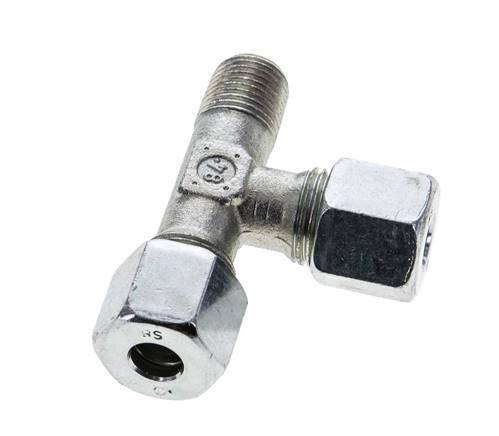 8S & R1/4'' Zink Plated Steel Right Angle Tee Cutting Fitting with Male Threads 630 bar ISO 8434-1
