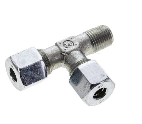 8S & R1/4'' Zink Plated Steel Right Angle Tee Cutting Fitting with Male Threads 630 bar ISO 8434-1