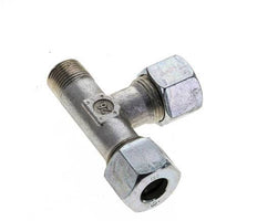 12S & R3/8'' Zink Plated Steel Right Angle Tee Cutting Fitting with Male Threads 630 bar ISO 8434-1