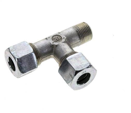12S & R3/8'' Zink Plated Steel Right Angle Tee Cutting Fitting with Male Threads 630 bar ISO 8434-1